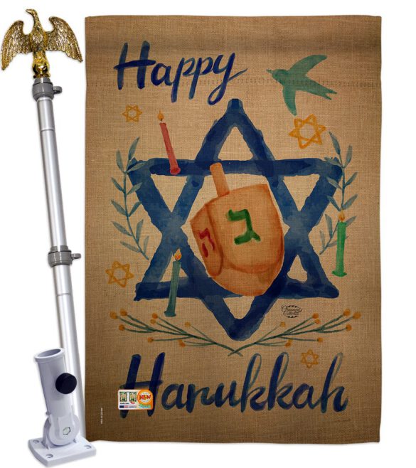 Happy Hanukkah - Hanukkah Winter Vertical Impressions Decorative Flags HG191077 Made In USA - Image 13