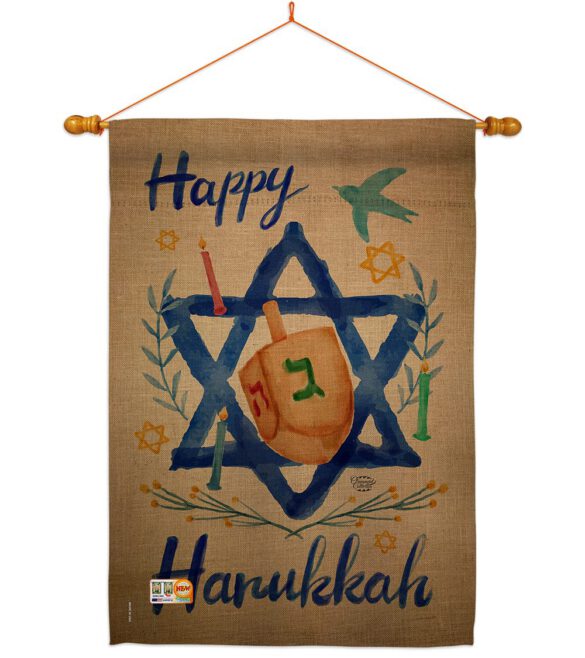 Happy Hanukkah - Hanukkah Winter Vertical Impressions Decorative Flags HG191077 Made In USA - Image 14