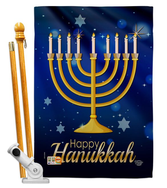 Happy Hunukkah - Hanukkah Winter Vertical Impressions Decorative Flags HG192143 Made In USA - Image 5