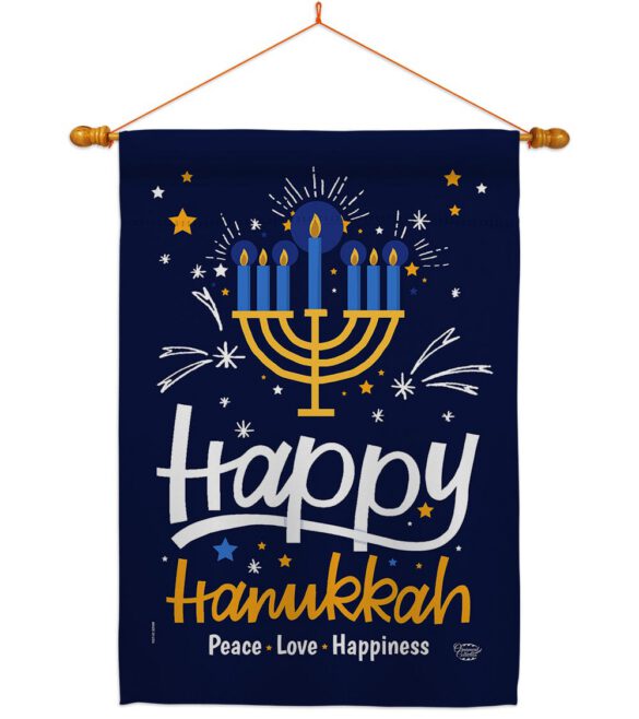 Happy Hanukkah - Hanukkah Winter Vertical Impressions Decorative Flags HG192314 Made In USA - Image 10