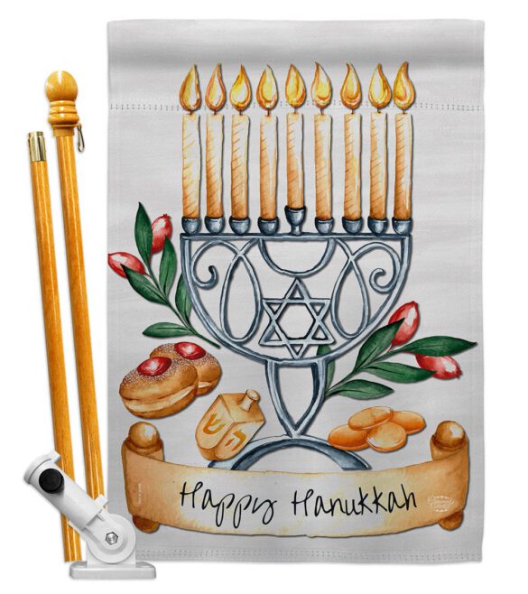 Happy Hanukkah - Hanukkah Winter Vertical Impressions Decorative Flags HG192316 Made In USA - Image 5