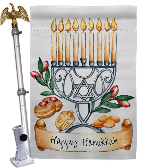 Happy Hanukkah - Hanukkah Winter Vertical Impressions Decorative Flags HG192316 Made In USA - Image 9