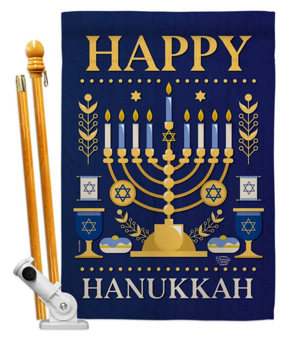 Happy Hanukkah - Hanukkah Winter Vertical Impressions Decorative Flags HG192317 Made In USA - Image 5