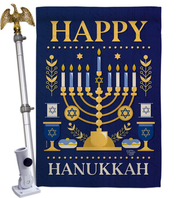 Happy Hanukkah - Hanukkah Winter Vertical Impressions Decorative Flags HG192317 Made In USA - Image 9