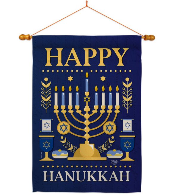 Happy Hanukkah - Hanukkah Winter Vertical Impressions Decorative Flags HG192317 Made In USA - Image 10
