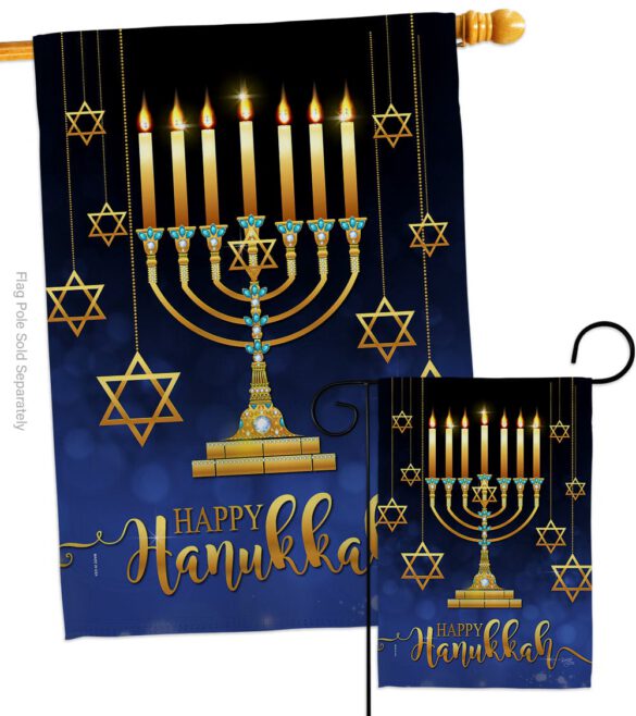 Happy Hanukkah - Hanukkah Winter Vertical Impressions Decorative Flags HG114227 Made In USA - Image 3