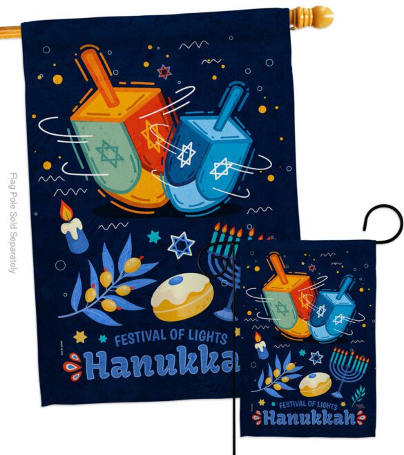 Festival Of Lights - Hanukkah Winter Vertical Impressions Decorative Flags HG114228 Made In USA - Image 3