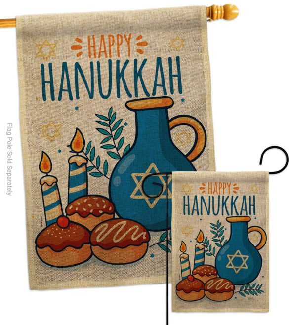 Hanukkah Sufganiyot - Hanukkah Winter Vertical Impressions Decorative Flags HG114240 Made In USA - Image 13
