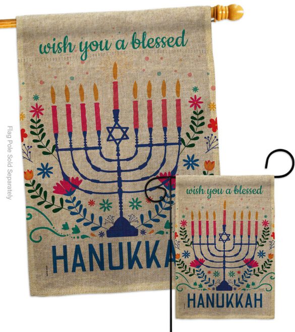 Hanukkan Wish - Hanukkah Winter Vertical Impressions Decorative Flags HG120276 Made In USA - Image 24