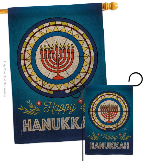 Celebratory Hanukkah - Hanukkah Winter Vertical Impressions Decorative Flags HG130430 Made In USA - Image 24