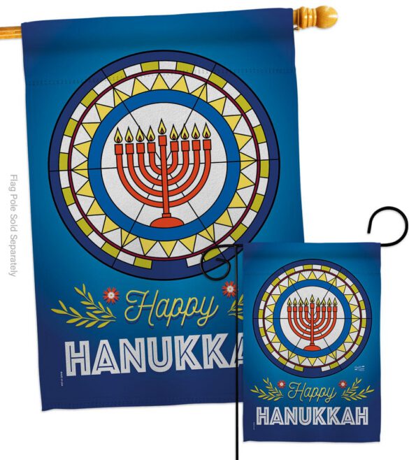 Celebratory Hanukkah - Hanukkah Winter Vertical Impressions Decorative Flags HG130430 Made In USA - Image 3