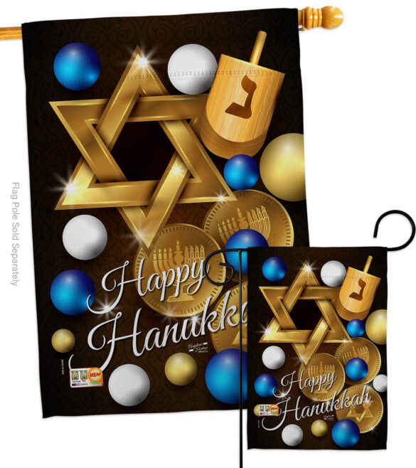 Happy Hanukkah - Hanukkah Winter Vertical Impressions Decorative Flags HG137063 Made In USA - Image 3