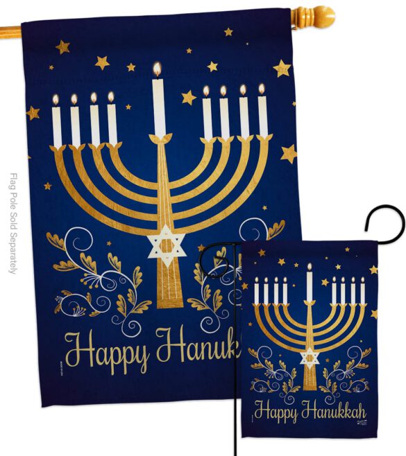 Happy Hanukkah - Hanukkah Winter Vertical Impressions Decorative Flags HG137324 Made In USA - Image 3