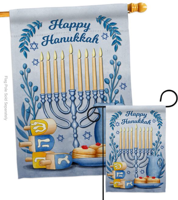 Happy Hanukkah - Hanukkah Winter Vertical Impressions Decorative Flags HG137326 Made In USA - Image 3