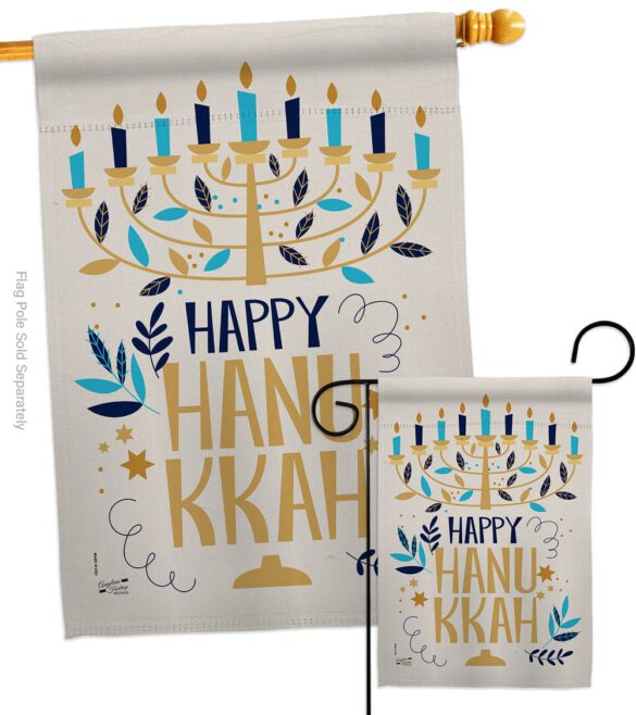 Happy Hanukkah - Hanukkah Winter Vertical Impressions Decorative Flags HG137328 Made In USA - Image 3