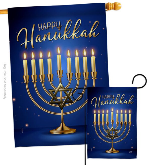 Happy Hanukkah - Hanukkah Winter Vertical Impressions Decorative Flags HG137329 Made In USA - Image 3