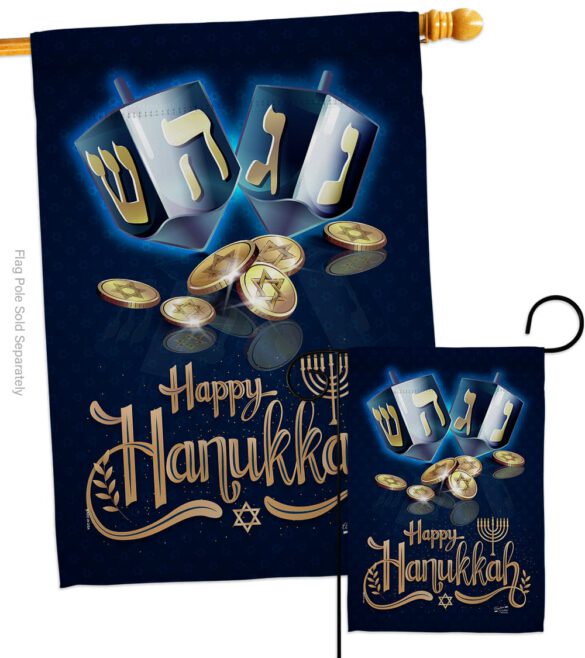 Happy Hanukkah - Hanukkah Winter Vertical Impressions Decorative Flags HG137330 Made In USA - Image 3