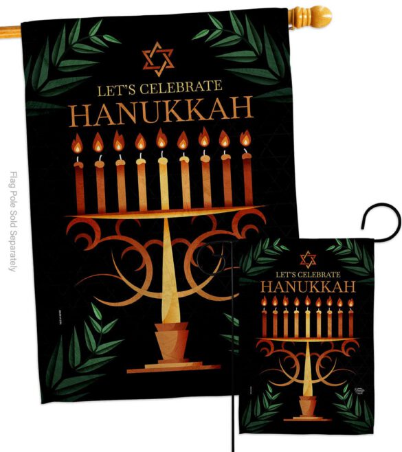 Celebrate Hanukkah - Hanukkah Winter Vertical Impressions Decorative Flags HG190011 Made In USA - Image 3