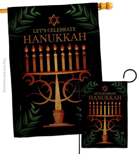 Celebrate Hanukkah - Hanukkah Winter Vertical Impressions Decorative Flags HG190011 Made In USA - Image 15