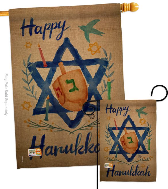 Happy Hanukkah - Hanukkah Winter Vertical Impressions Decorative Flags HG191077 Made In USA - Image 3