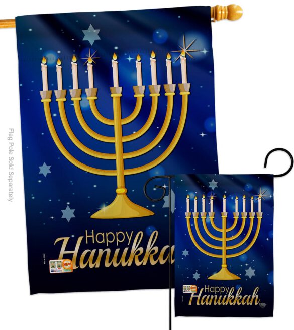 Happy Hunukkah - Hanukkah Winter Vertical Impressions Decorative Flags HG192143 Made In USA - Image 3