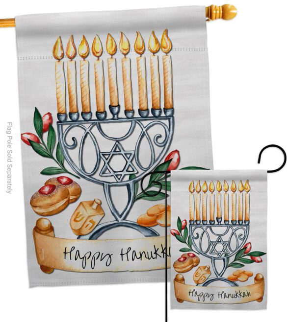 Happy Hanukkah - Hanukkah Winter Vertical Impressions Decorative Flags HG192316 Made In USA - Image 3