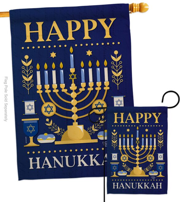 Happy Hanukkah - Hanukkah Winter Vertical Impressions Decorative Flags HG192317 Made In USA - Image 3