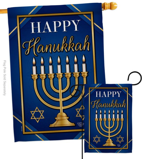 Happy Hanukkah - Hanukkah Winter Vertical Impressions Decorative Flags HG192319 Made In USA - Image 3