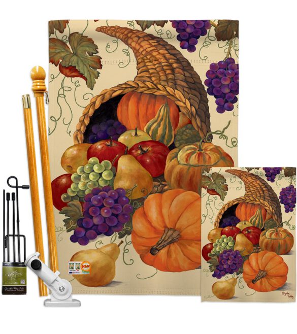 Cornucopia - Harvest & Autumn Fall Vertical Impressions Decorative Flags HG113041 Made In USA - Image 6