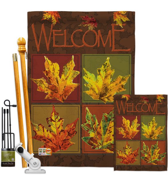 Fall Leaves Collage - Harvest & Autumn Fall Vertical Impressions Decorative Flags HG113048 Made In USA - Image 6