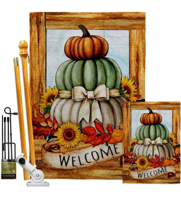 Fall Pumpkin Trio - Harvest & Autumn Fall Vertical Impressions Decorative Flags HG113116 Made In USA - Image 6