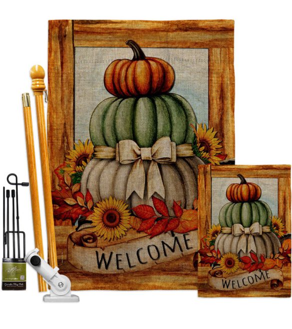 Fall Pumpkin Trio - Harvest & Autumn Fall Vertical Impressions Decorative Flags HG113116 Made In USA - Image 18
