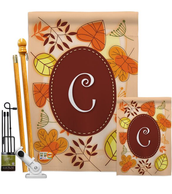 Autumn C Initial - Harvest & Autumn Fall Vertical Impressions Decorative Flags HG130029 Made In USA - Image 7