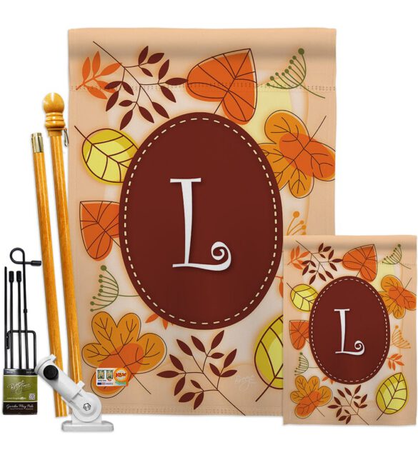 Autumn L Initial - Harvest & Autumn Fall Vertical Impressions Decorative Flags HG130038 Made In USA - Image 7