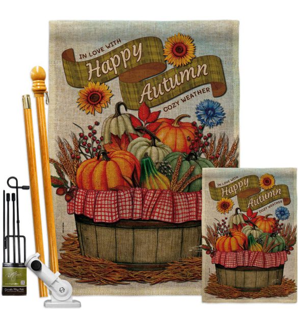 Cozy Autumn - Harvest Autumn Fall Vertical Impressions Decorative Flags HG130420 Made In USA - Image 27