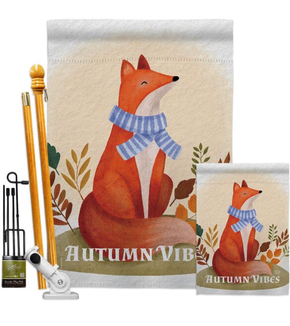 Autumn Fox - Harvest Autumn Fall Vertical Impressions Decorative Flags HG130426 Made In USA - Image 7