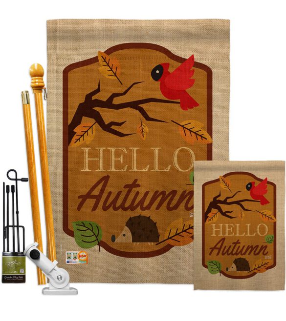 Hello Autumn - Harvest & Autumn Fall Vertical Impressions Decorative Flags HG137091 Made In USA - Image 6