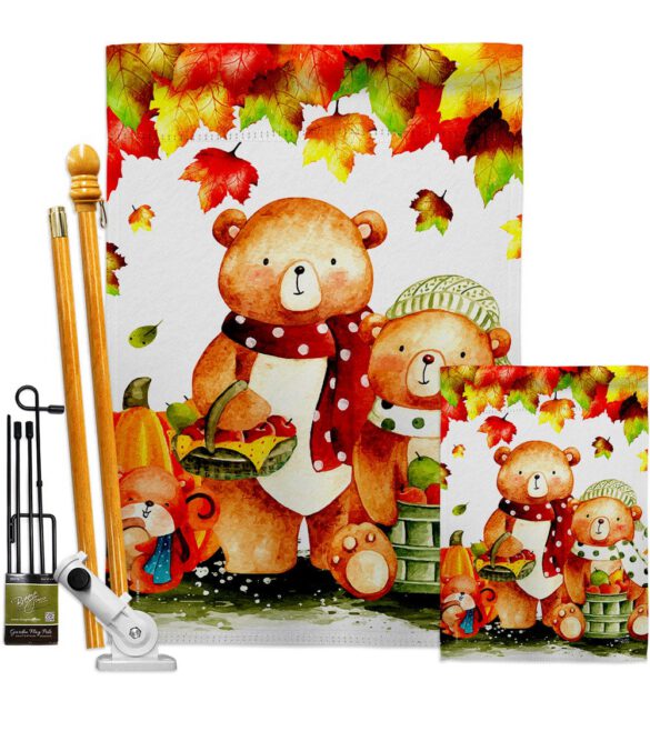 Autumn Bears - Harvest & Autumn Fall Vertical Impressions Decorative Flags HG137587 Made In USA - Image 7