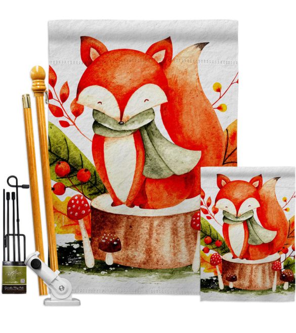 Autumn Fox - Harvest & Autumn Fall Vertical Impressions Decorative Flags HG137595 Made In USA - Image 7