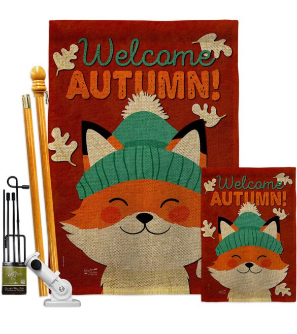 Autumn Foxy - Harvest & Autumn Fall Vertical Impressions Decorative Flags HG137608 Made In USA - Image 19