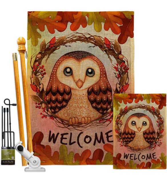 Autumn Owl - Harvest & Autumn Fall Vertical Impressions Decorative Flags HG192355 Made In USA - Image 17