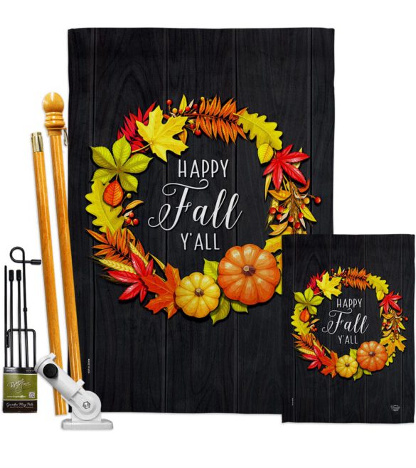 Fall Wreath - Harvest & Autumn Fall Vertical Impressions Decorative Flags HG192630 Made In USA - Image 6