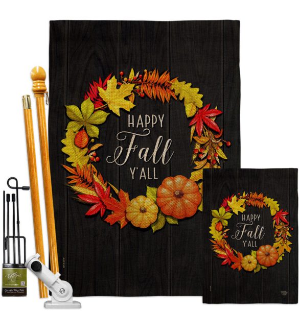 Fall Wreath - Harvest & Autumn Fall Vertical Impressions Decorative Flags HG192630 Made In USA - Image 16