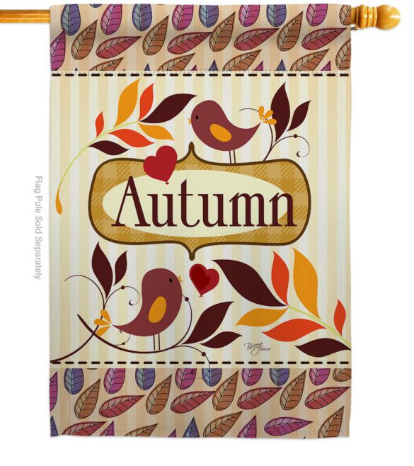 Birds Autumn - Harvest & Autumn Fall Vertical Impressions Decorative Flags HG113003 Made In USA - Image 2