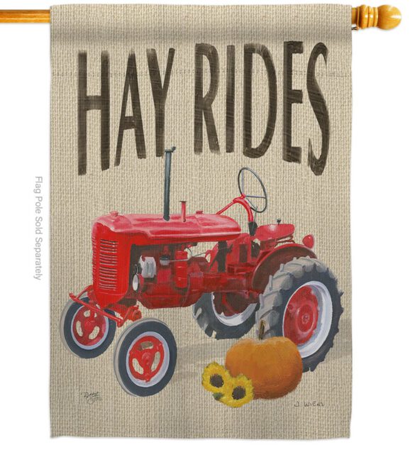 Hay Rides - Harvest & Autumn Fall Vertical Impressions Decorative Flags HG113075 Made In USA - Image 2