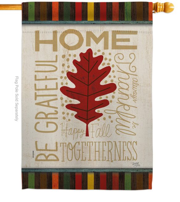 Home Be Grateful - Harvest & Autumn Fall Vertical Impressions Decorative Flags HG113079 Made In USA - Image 2