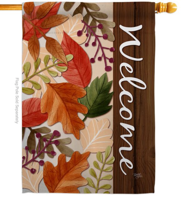 Autumn Leaves - Harvest & Autumn Fall Vertical Impressions Decorative Flags HG113082 Made In USA - Image 3