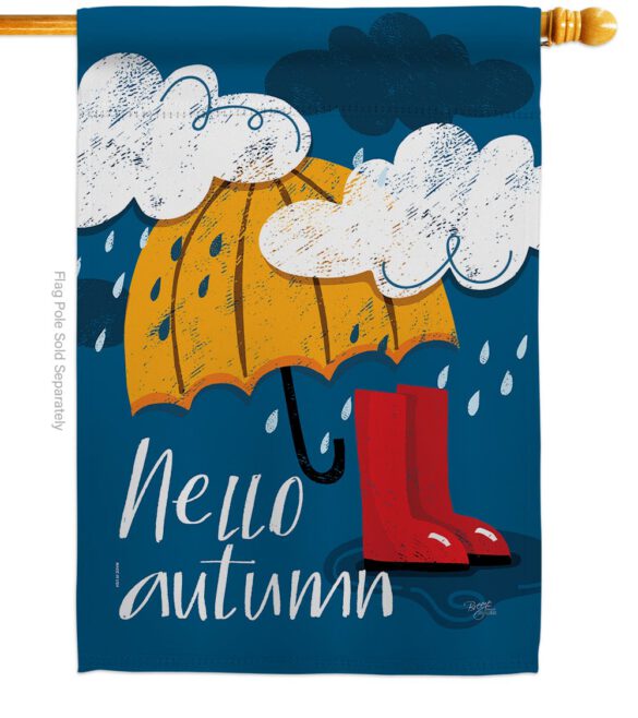 Hello Autumn - Harvest & Autumn Fall Vertical Impressions Decorative Flags HG113094 Made In USA - Image 2