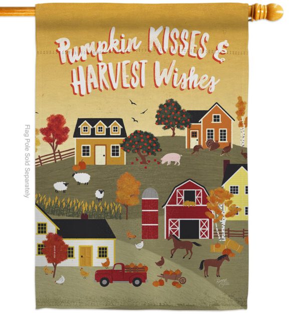 Harvest Village - Harvest & Autumn Fall Vertical Impressions Decorative Flags HG113098 Made In USA - Image 2