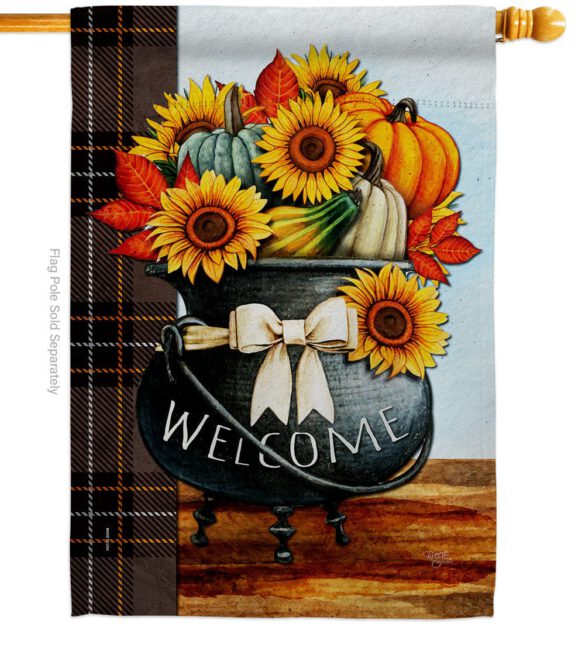 Autumn Fresh Pot - Harvest & Autumn Fall Vertical Impressions Decorative Flags HG113118 Made In USA - Image 3
